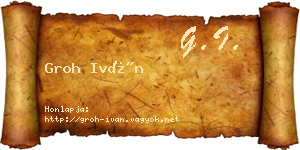 Groh Iván névjegykártya